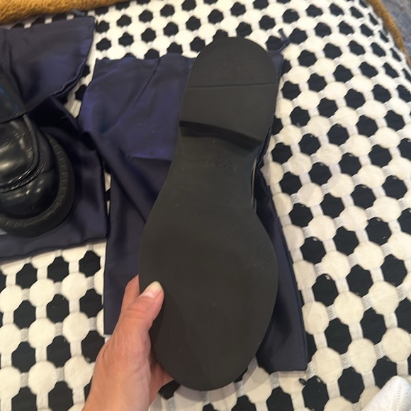 Prada Leather Triangle Logo Loafers Black 37 - Picture 8 of 12